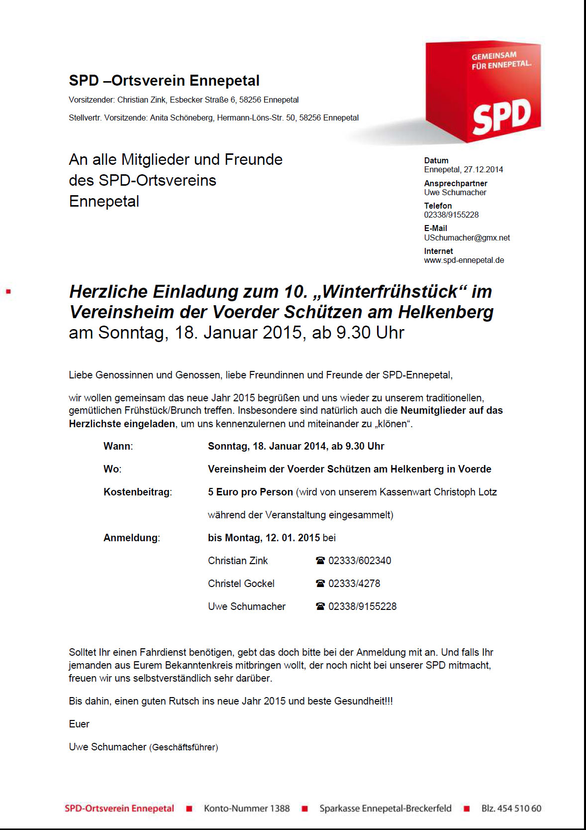 Einladung der SPD Ennepetal