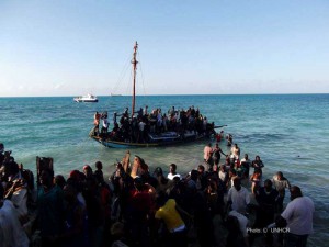 Boat-People auf einem überfüllten Boot. Photo: © UNHC