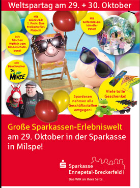 Plakat Sparkasse Ennepetal-Breckerfeld zum Weltspartag